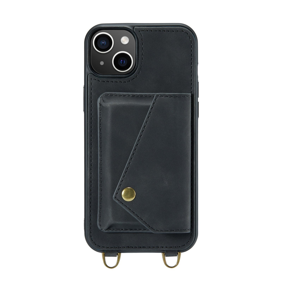 Apple iPhone 15 Plus Case - Charcoal Gray - Luxury Back Cover with Phone Strap