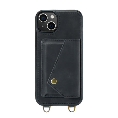 Apple iPhone 15 Plus Case - Charcoal Gray - Luxury Back Cover with Phone Strap