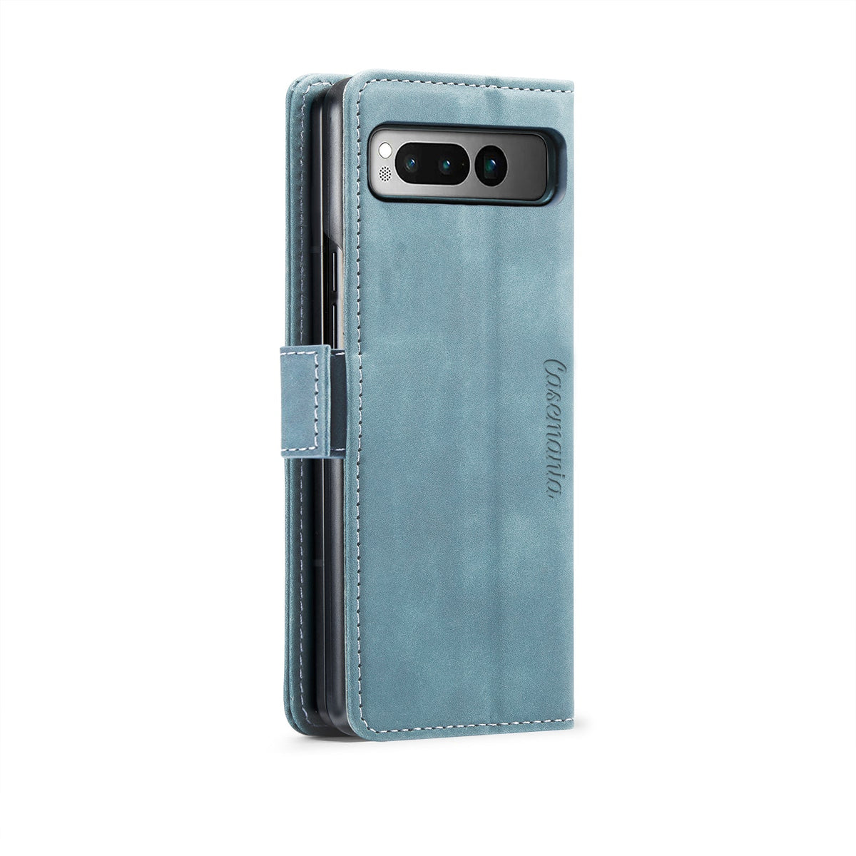 Google Pixel Fold Hülle - Aqua Blue - Klapphülle mit Kartenfach