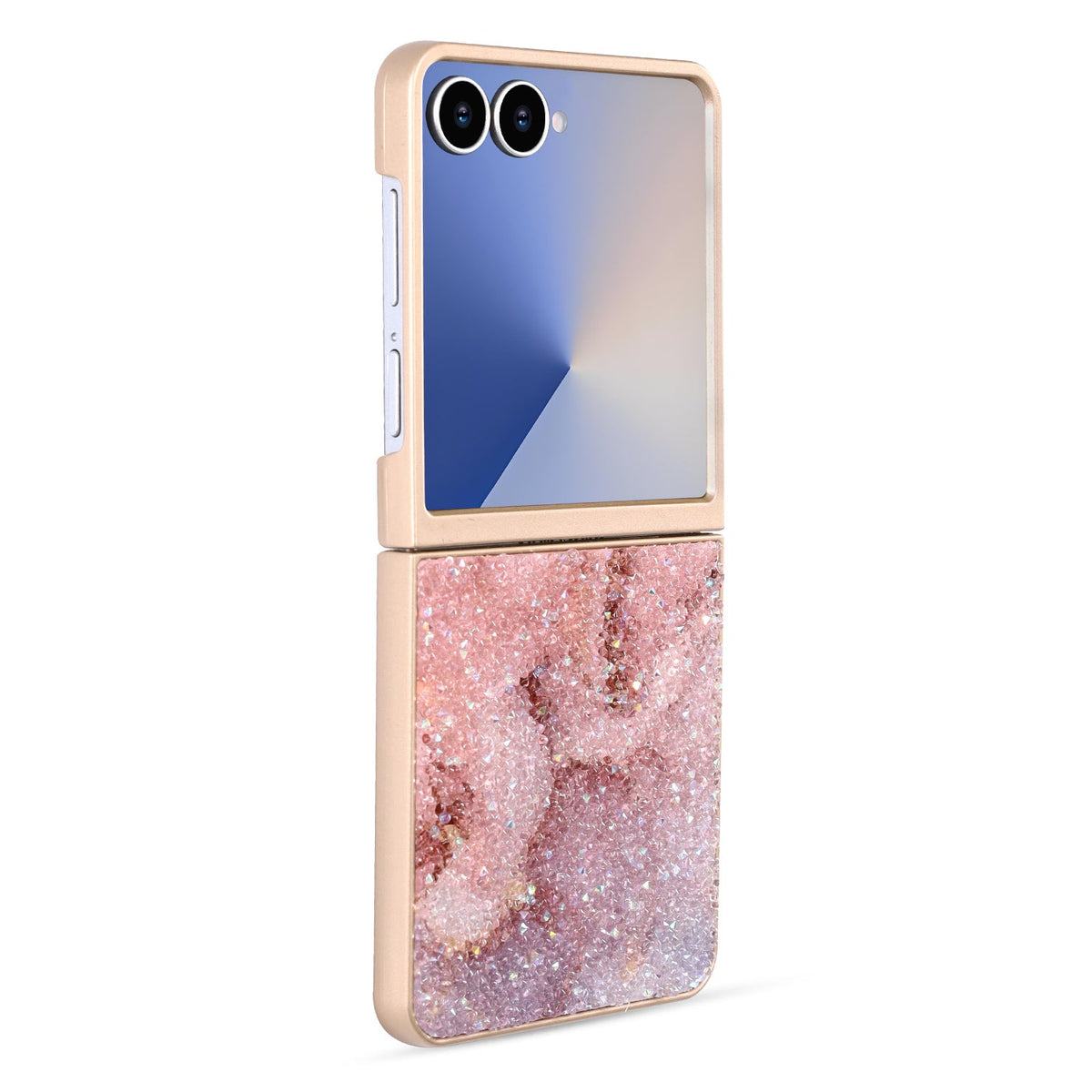 Samsung Galaxy Z Flip 7 Hoesje - Roze - Diamant Marmer Back Cover