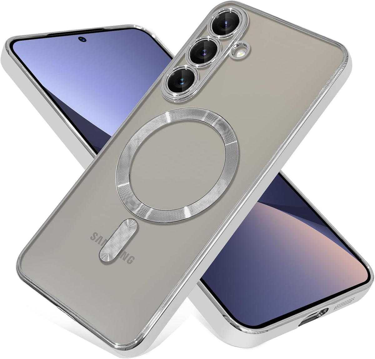 Samsung Galaxy S25 Plus Hoesje - Zilver - Siliconen MagSafe Back Cover