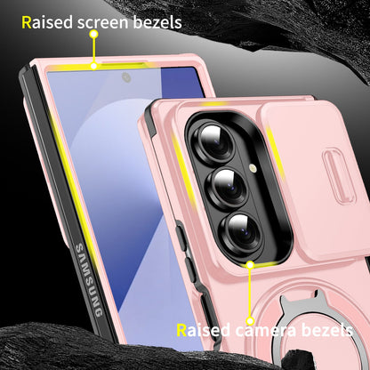 Samsung Galaxy Z Fold 7 Hoesje - Licht Roze - Kickstand Ring Back Cover