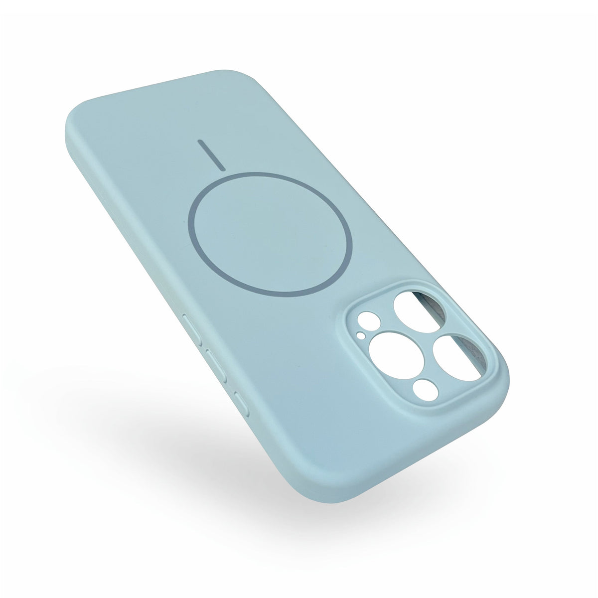 Apple iPhone 16 Pro Max Hoesje - Licht Blauw - Extra Sterke Liquid Siliconen MagSafe Back Cover met Magneetring