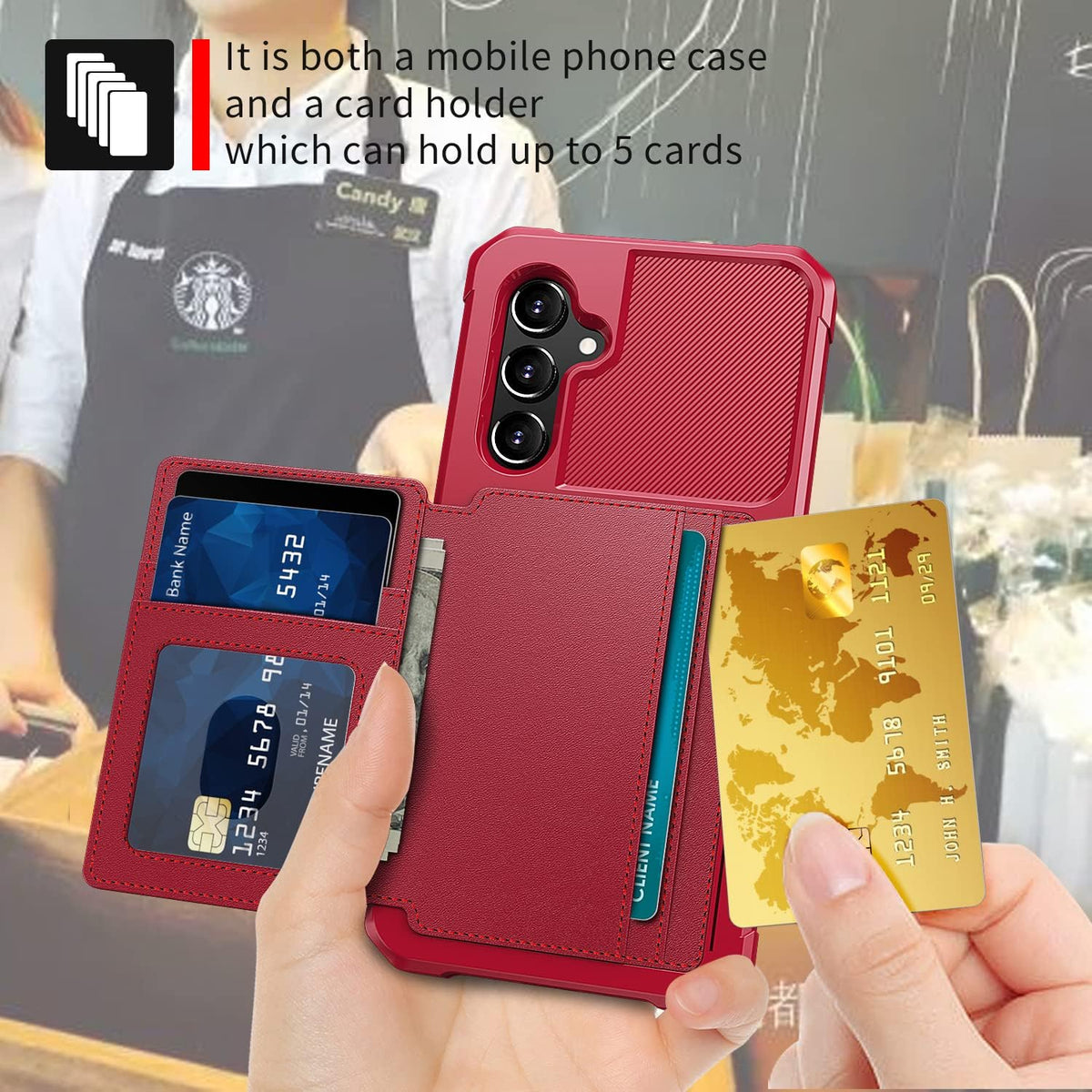 Samsung Galaxy A14 Hoesje - Rood - RFID Back Cover