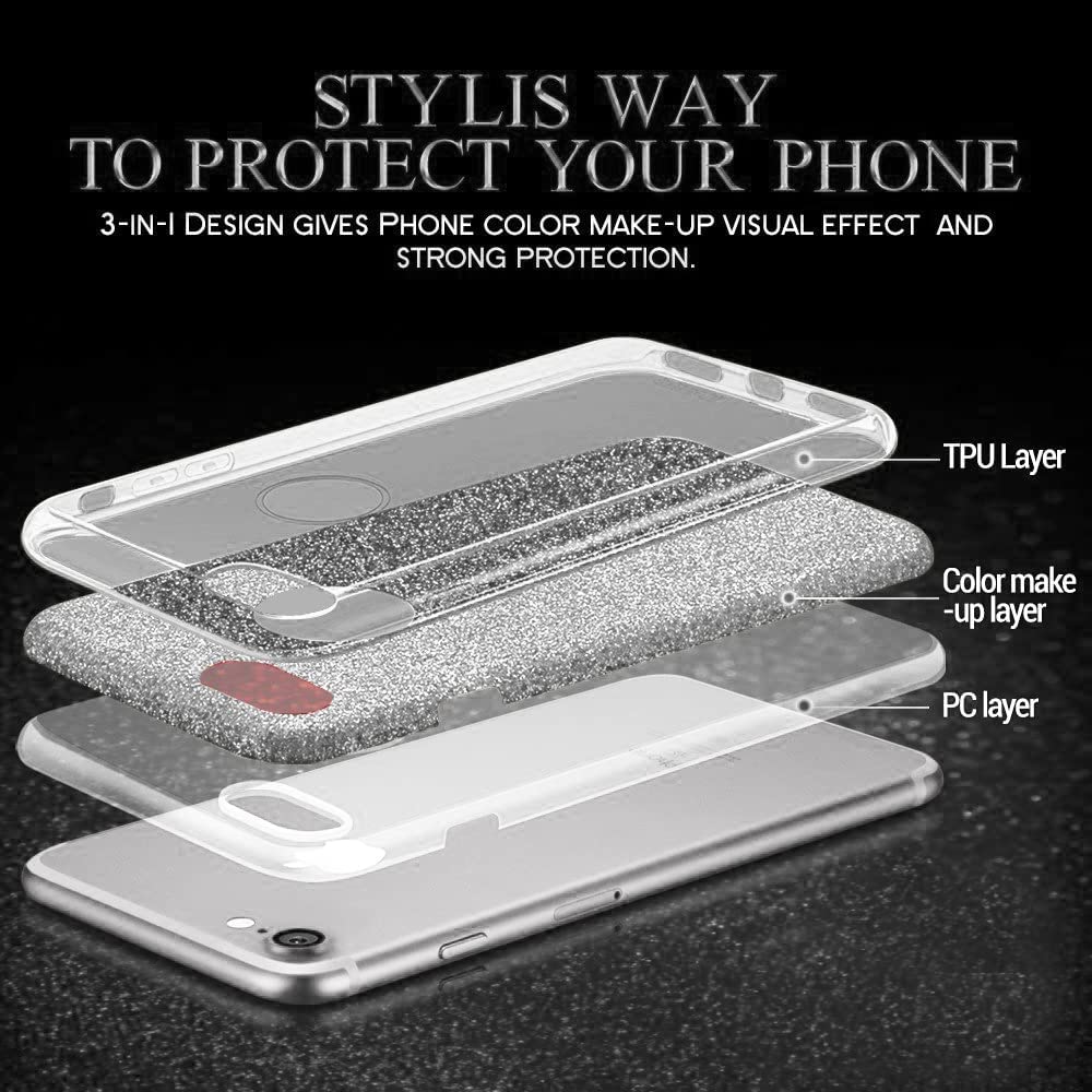 Samsung Galaxy A14 4G Hoesje - Zilver - Glitter Back Cover