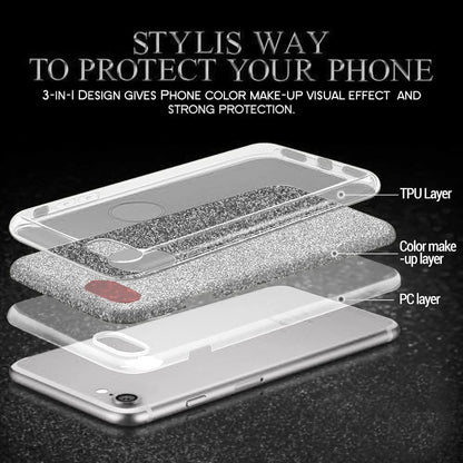 Samsung Galaxy A14 4G Hoesje - Zilver - Glitter Back Cover