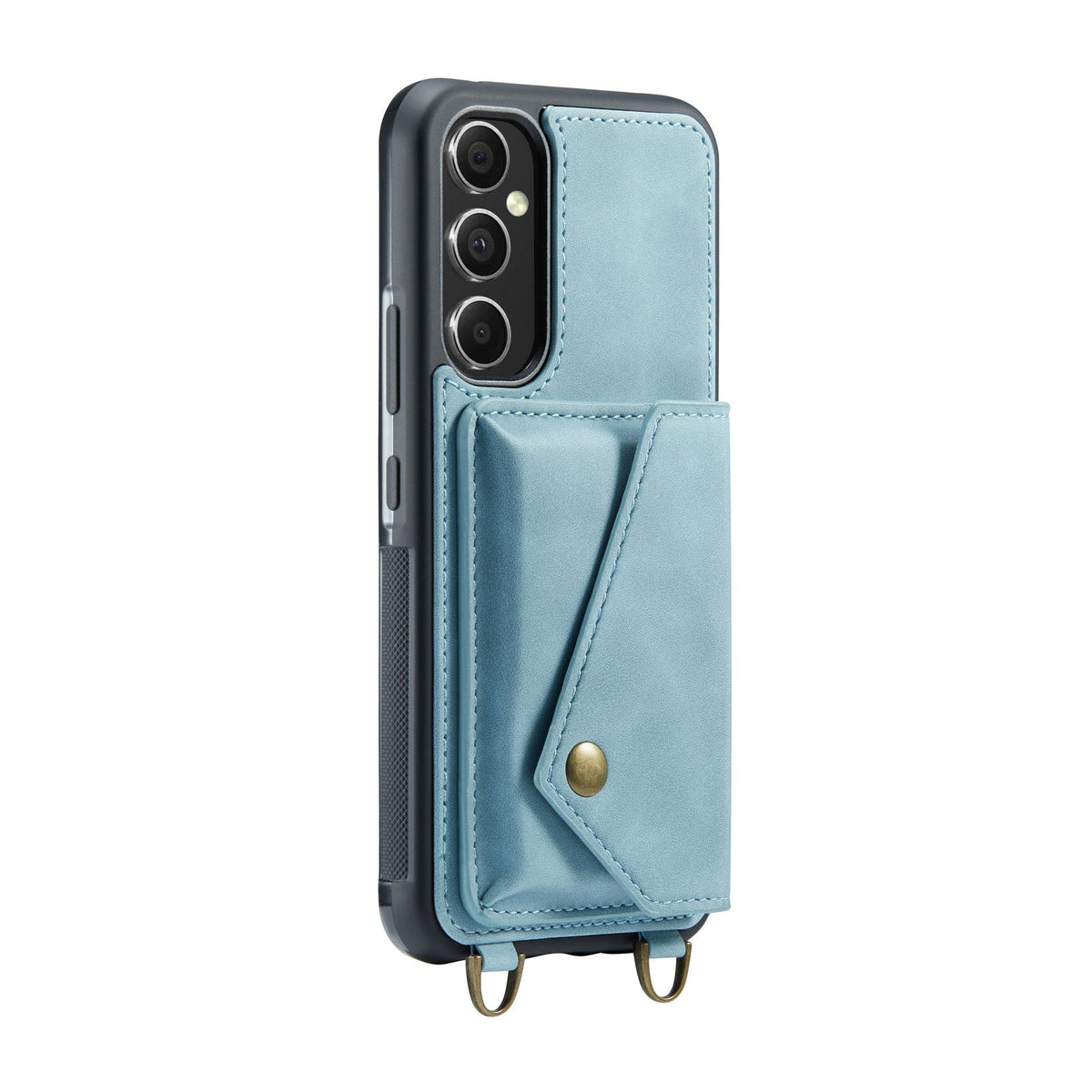 Samsung Galaxy A14 4G Hoesje - Aqua Blue - Luxe Back Cover met Telefoonkoord