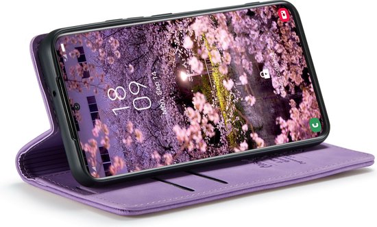Samsung Galaxy S22 Hoesje - Bright Lila - Dunne Bookcase