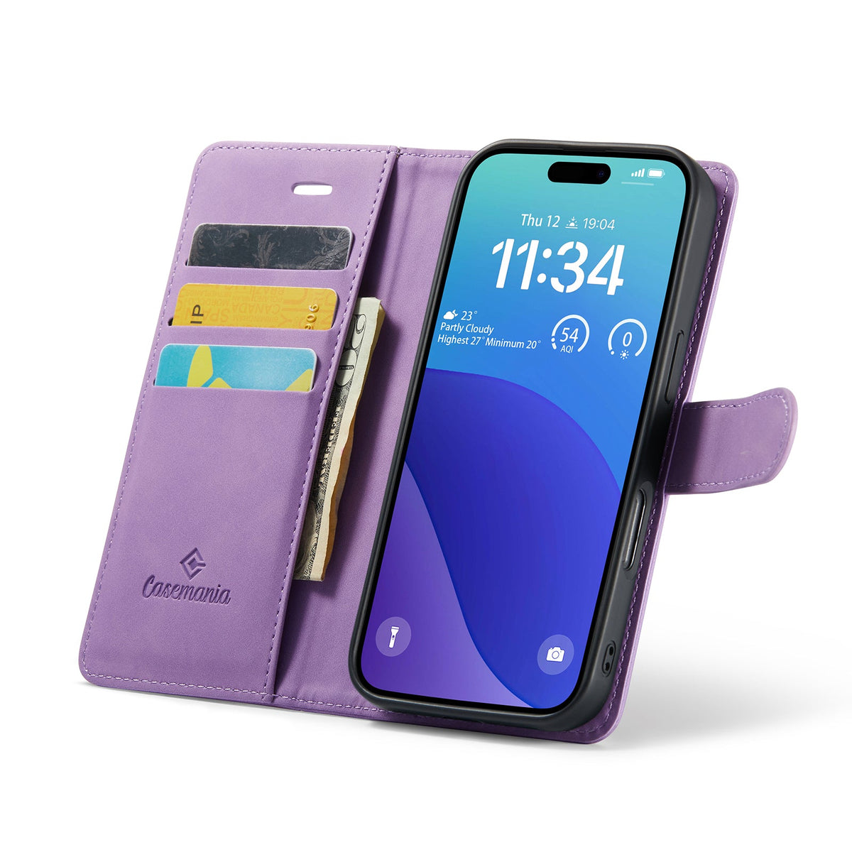 Apple iPhone 16 Pro Hoesje - Bright Lila - 2 in 1 Bookcase