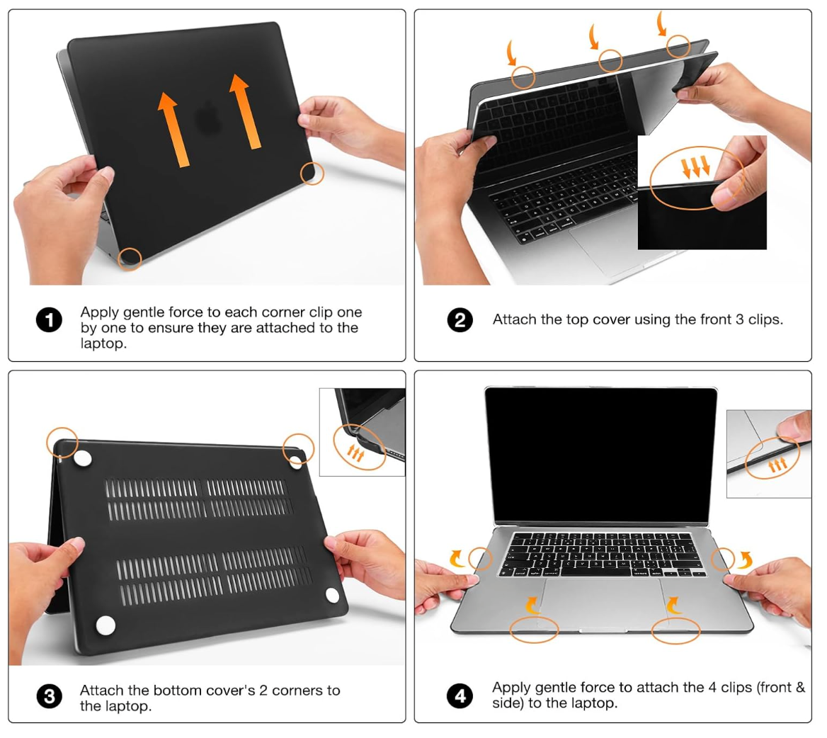 Apple MacBook Air M5/M4/M3/M2 (15-inch) - Transparant - Laptop Hardcase Cover met Ventilatie-openingen