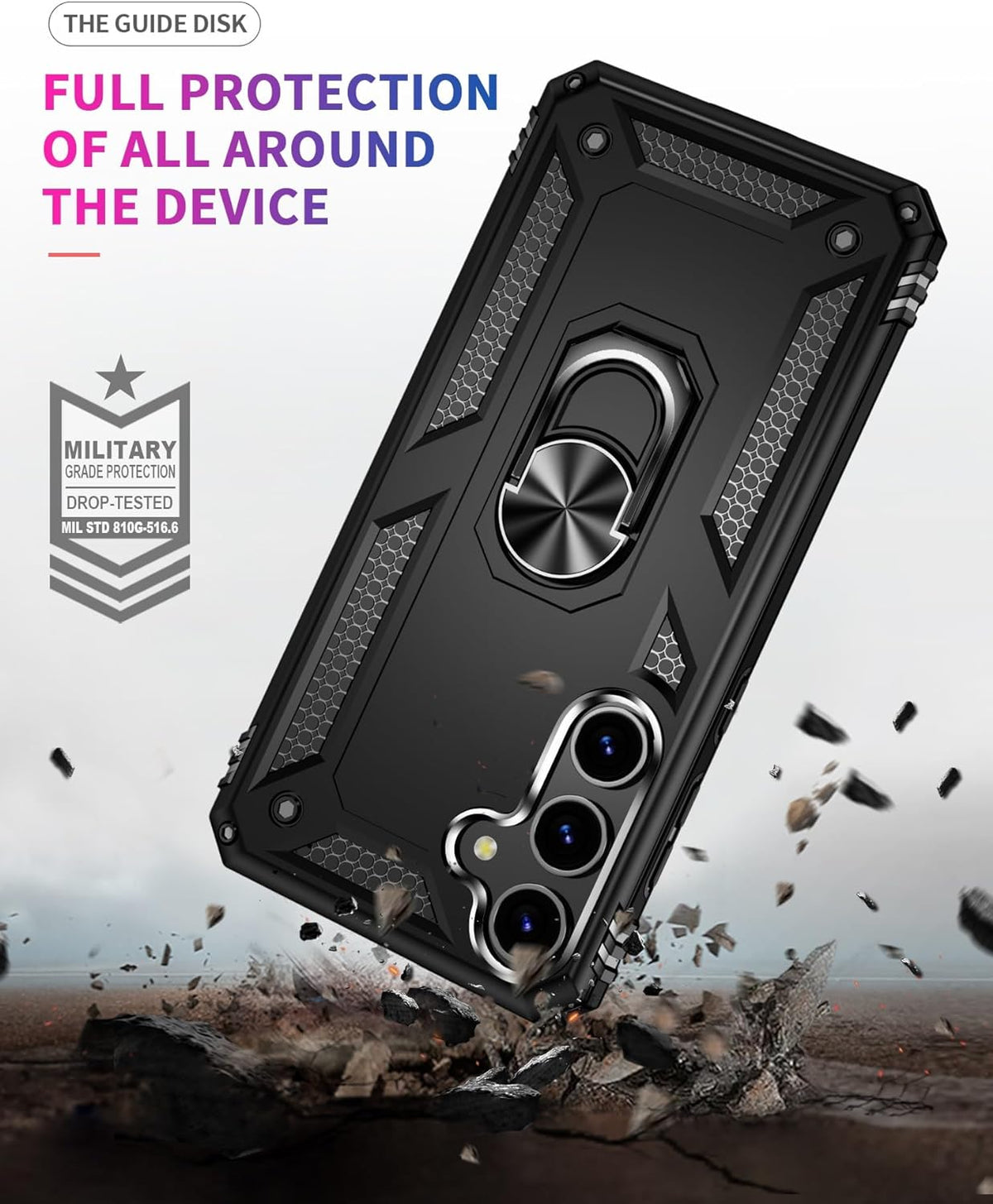 Samsung Galaxy S24 Plus Hoesje - Zwart - Armor Kickstand Back Cover
