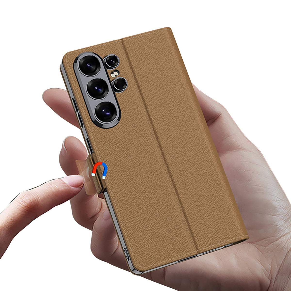 Étui Samsung Galaxy S26 Ultra - Orange - Étui portefeuille fin avec porte-cartes