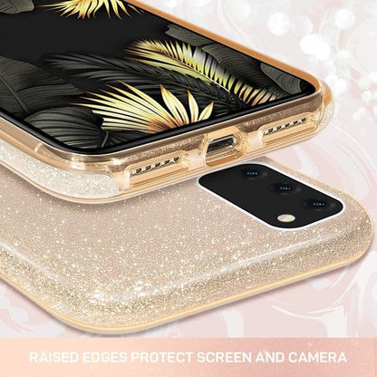 Samsung Galaxy A42 5G Hoesje - Goud - Glitter Back Cover