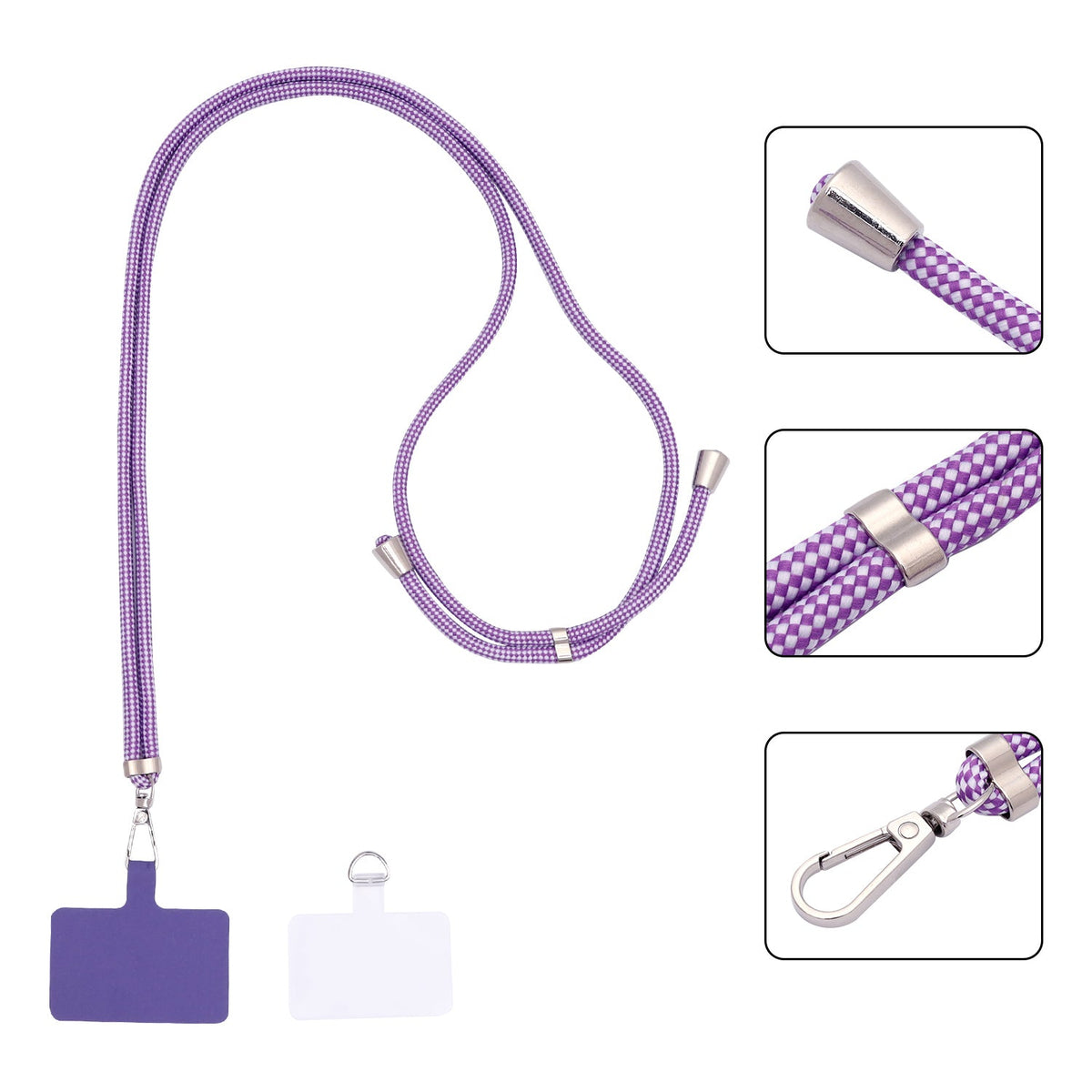 Crossbody Telefoonkoord - Violet Check