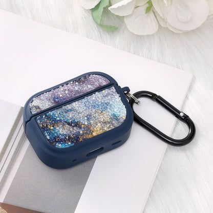 Apple AirPods Pro 2 / Pro Case - Diamond Marble Glitter with Ring - Blue