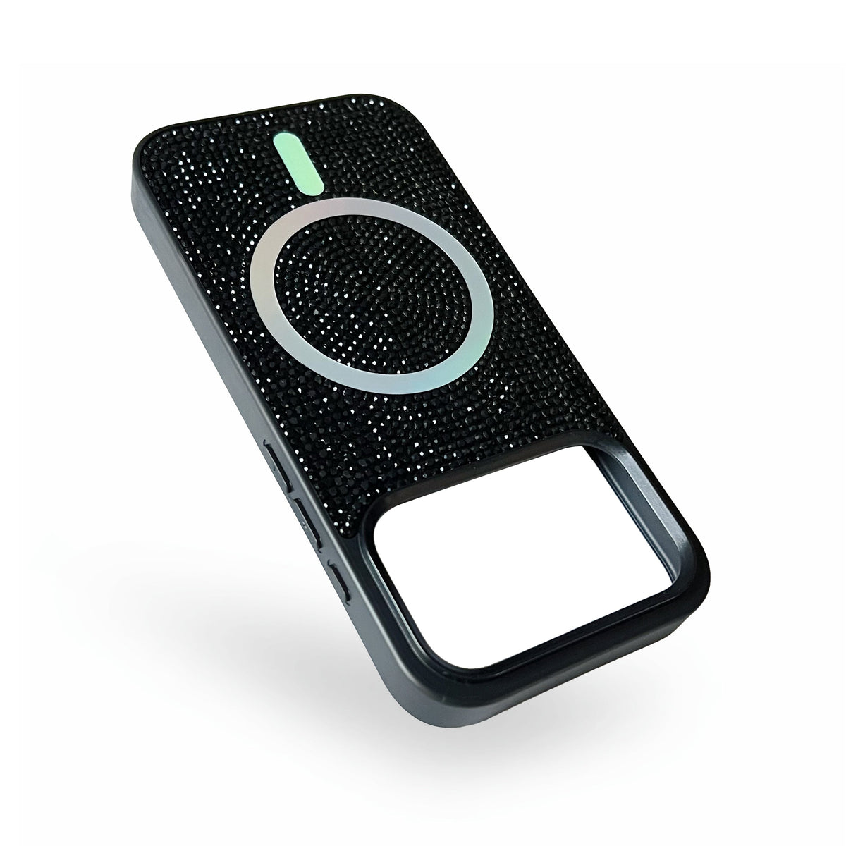 Apple iPhone 17 Pro Hoesje - Zwart - Diamant Glitter MagSafe Back Cover