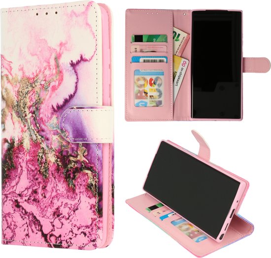 Samsung Galaxy A03S Hoesje - Marmer Paars - Print Bookcase
