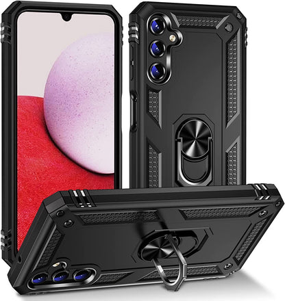 Samsung Galaxy A14 Hoesje - Zwart - Armor Kickstand Back Cover