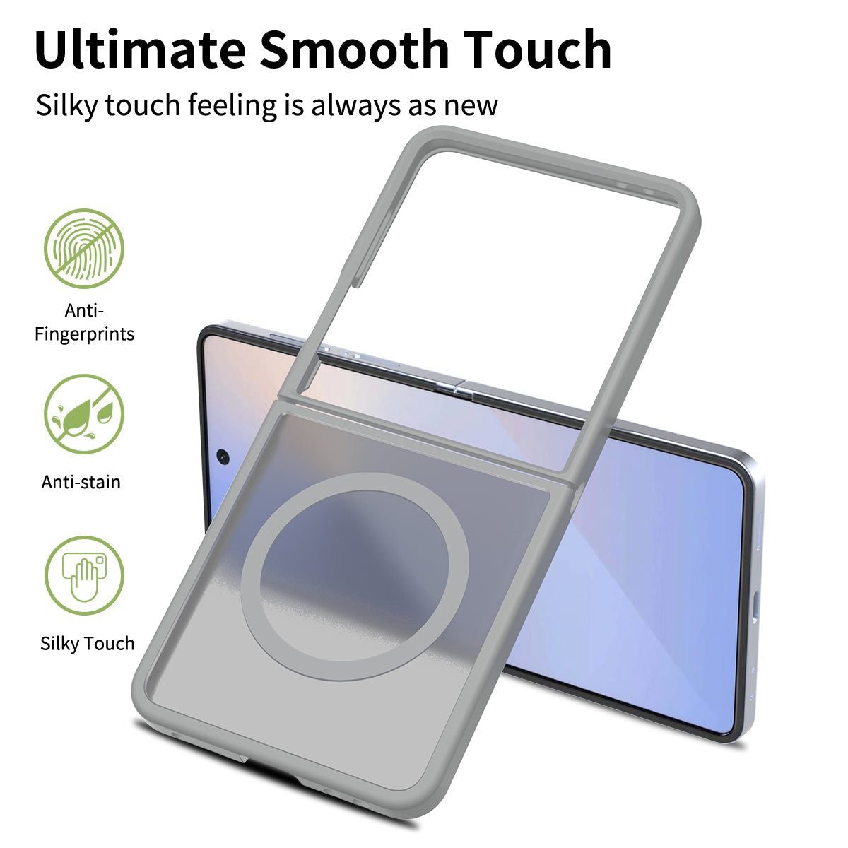 Samsung Galaxy Z Flip 7 Hoesje - Grijs - Matte Armor MagSafe Back Cover