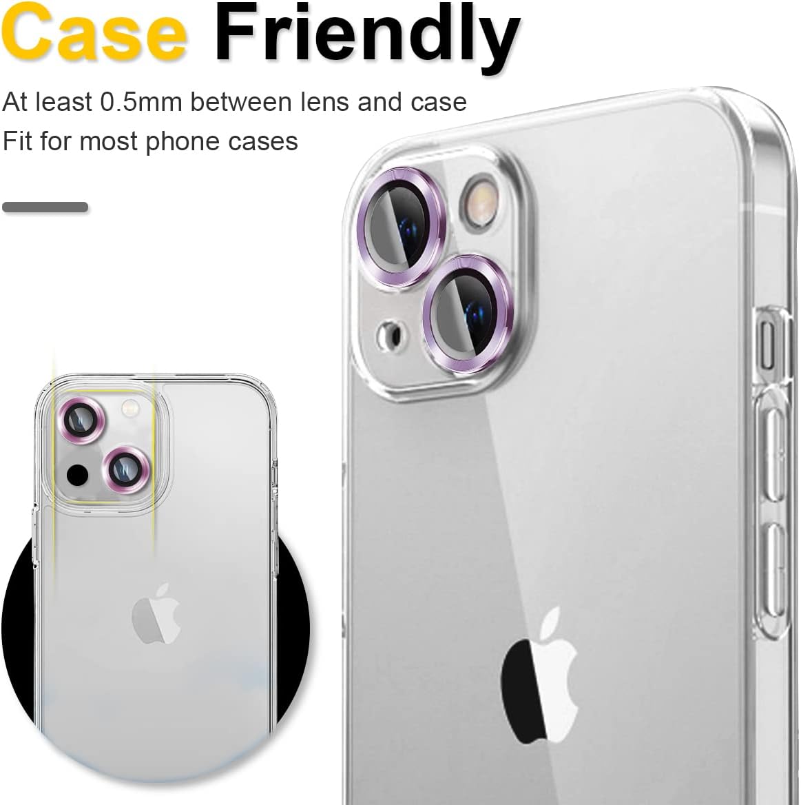 Apple iPhone 14 Lens Protector - Paars - 1 Stuk
