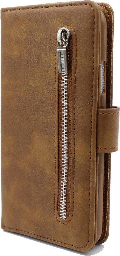 Samsung Galaxy Note20 Ultra Hoesje - Bruin - Luxe Bookcase met Rits