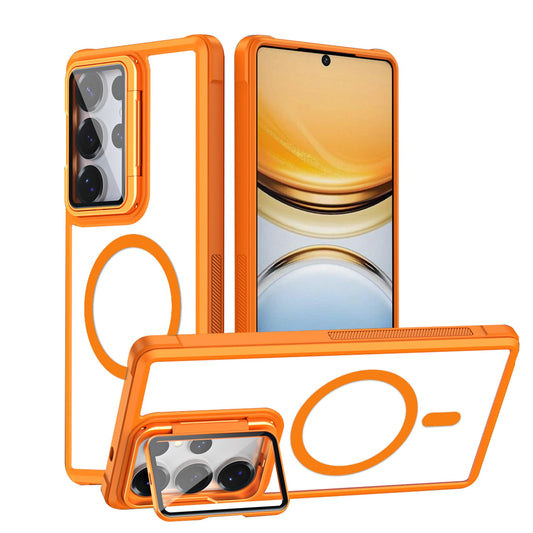 Samsung Galaxy S26 Ultra Case - Brown - MagSafe Back Cover with Camera Frame Kickstand