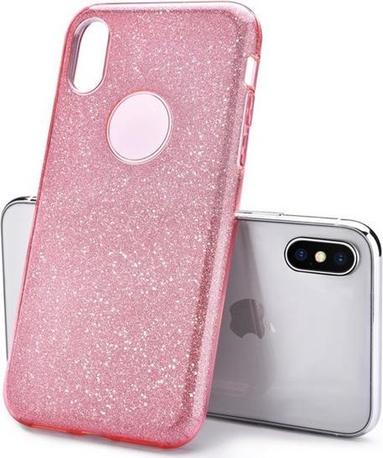 Apple iPhone X/10 Hülle - Rosa - Glitzer-Backcover