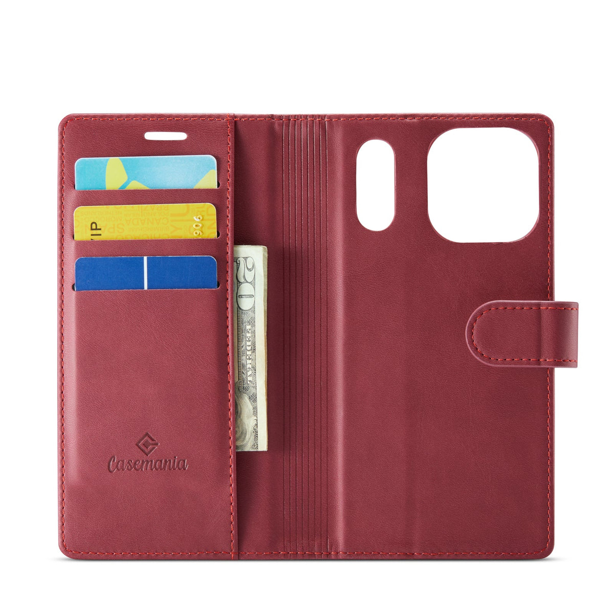 Apple iPhone 17 Pro Max Hoesje - Burgundy Red - Luxe 2 in 1 MagSafe Bookcase