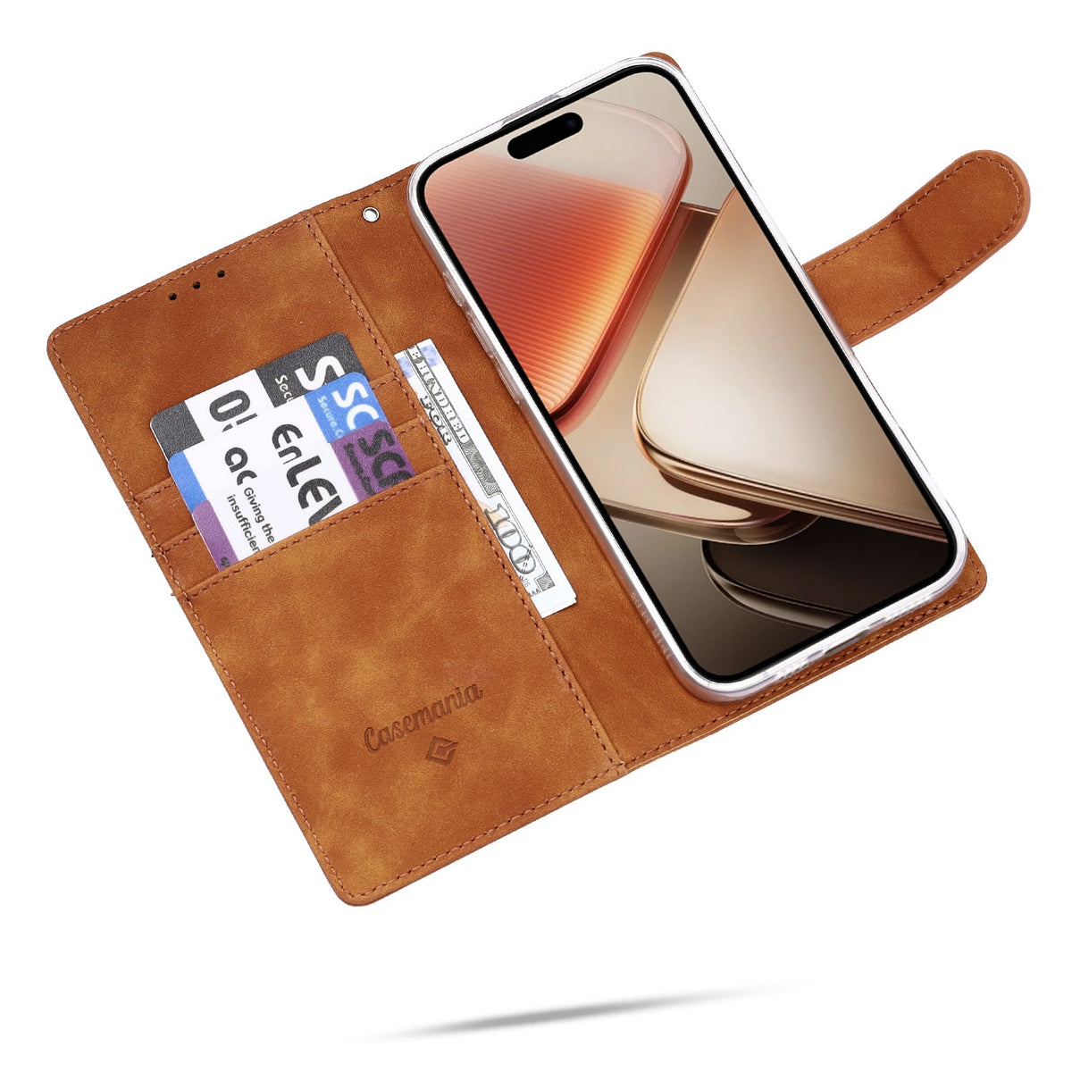 iPhone 17e Hoesje - Bruin - Kunstleer Portemonnee Bookcase
