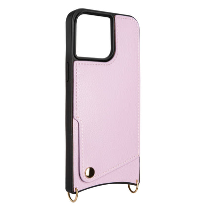 Apple iPhone 15 Pro Max Hoesje - Paars - Back Cover met Pols Bandje en Telefoonkoord