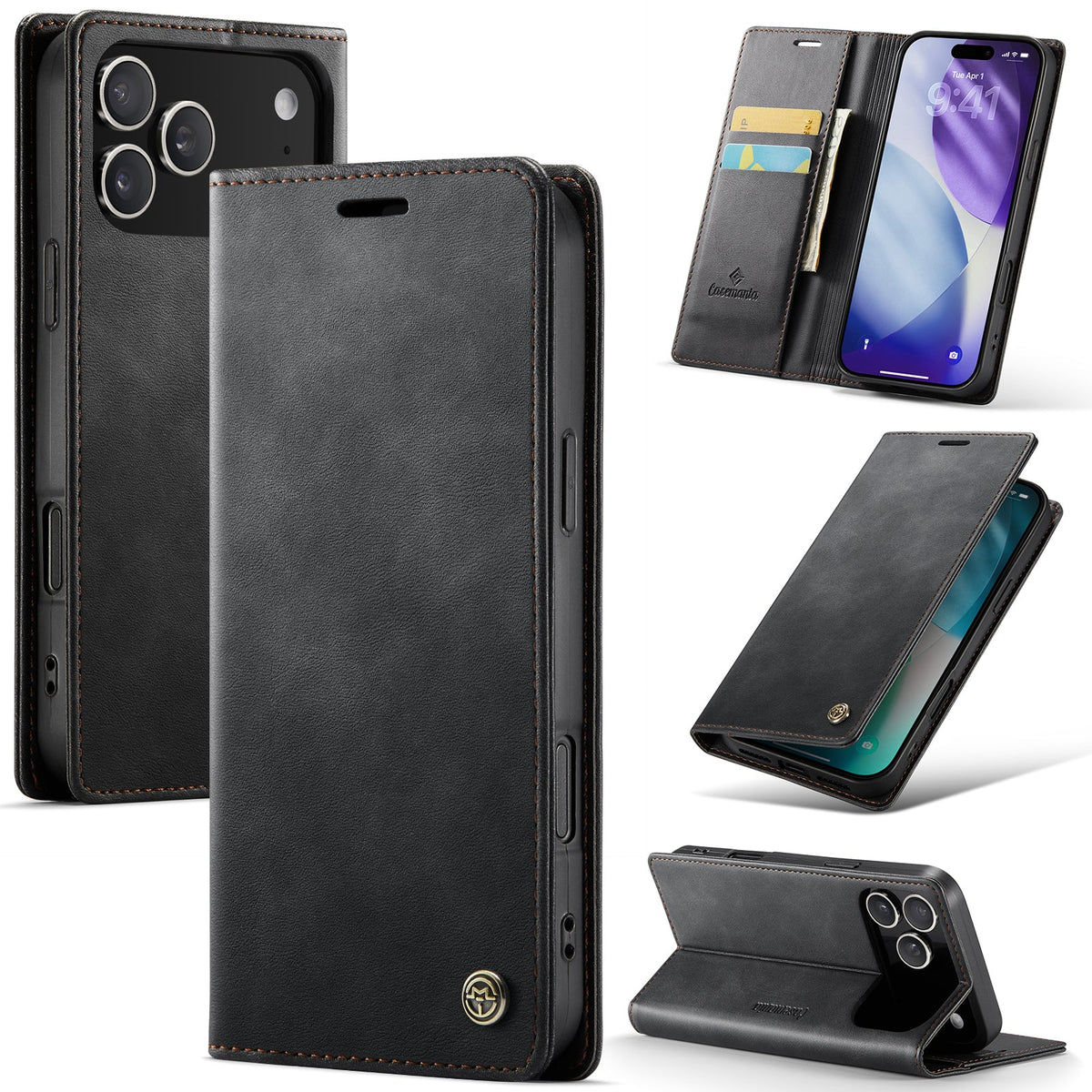 Apple iPhone 18 Pro Hoesje - Charcoal Gray - Luxe Dunne Bookcase