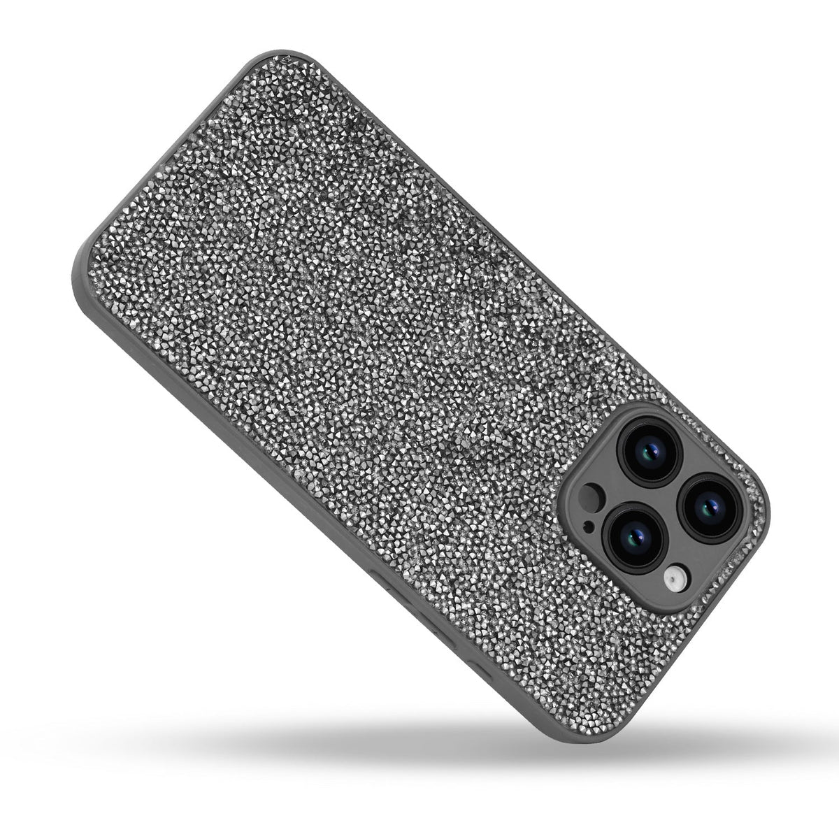 Apple iPhone 12 Pro Hoesje - Zilver - Diamant Glitter Back Cover