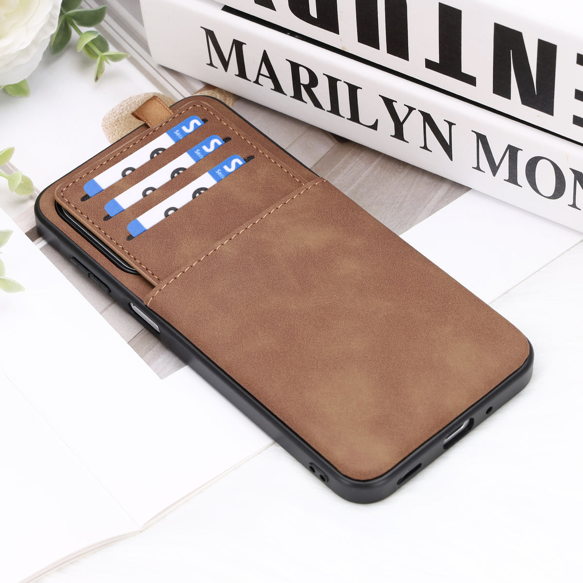 Samsung Galaxy S26 FE Hoesje - Sienna Brown - Kunstleren Back Cover met Pull-Tab Pasjeshouder