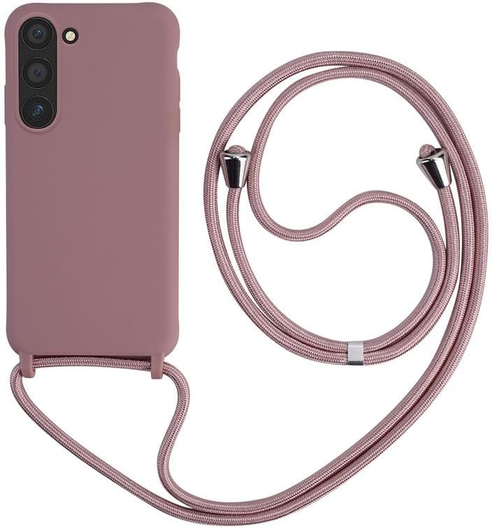 Samsung Galaxy A35 Hoesje - Roze - Siliconen Back Cover met Telefoonkoord