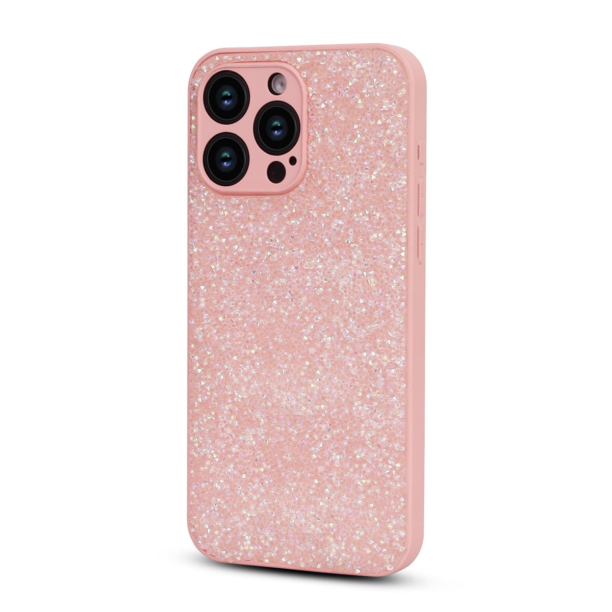 Apple iPhone 12 Pro Hoesje - Roze - Diamant Glitter Back Cover
