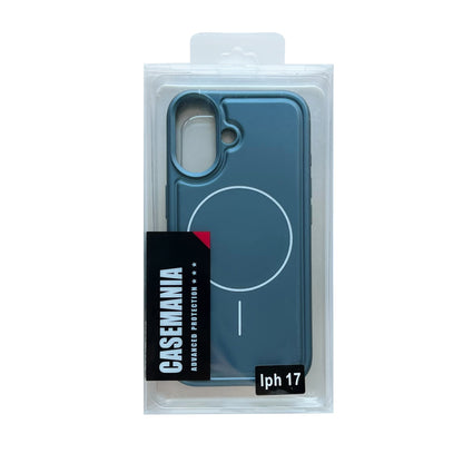 iPhone 17 Hoesje - Metallic Blauw - Matte Siliconen MagSafe Back Cover