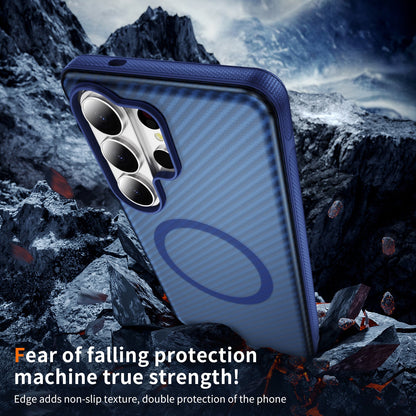 Samsung Galaxy S26 Ultra Hülle - Dunkelblau - Carbon MagSafe Back Cover