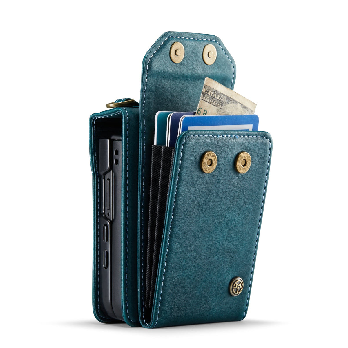 Samsung Galaxy Z Flip 7 Hoesje - Emerald Green - Bookcase met Telefoonkoord