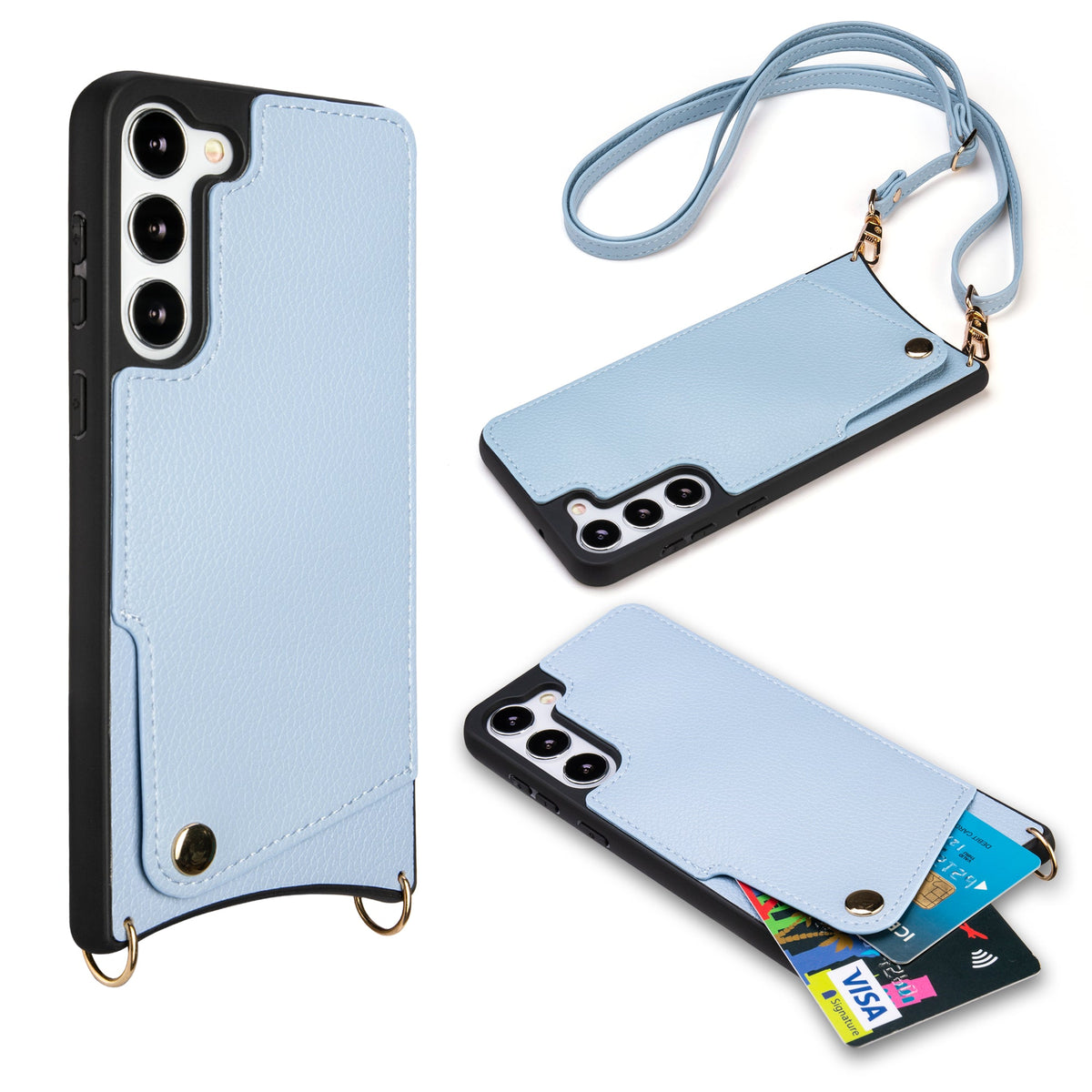 Samsung Galaxy S23 Hoesje - Bandje - Blauw Back Cover