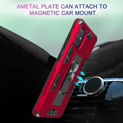Samsung Galaxy A71 Hoesje - Rood - Armor Kickstand Back Cover