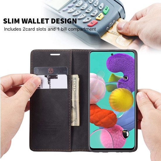 Samsung Galaxy A51 Hoesje - Charcoal Gray - Dunne Bookcase