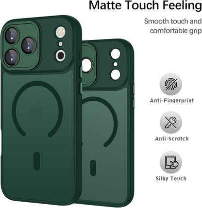 iPhone 17 Pro Hoesje - Groen - Matte Armor MagSafe Back Cover