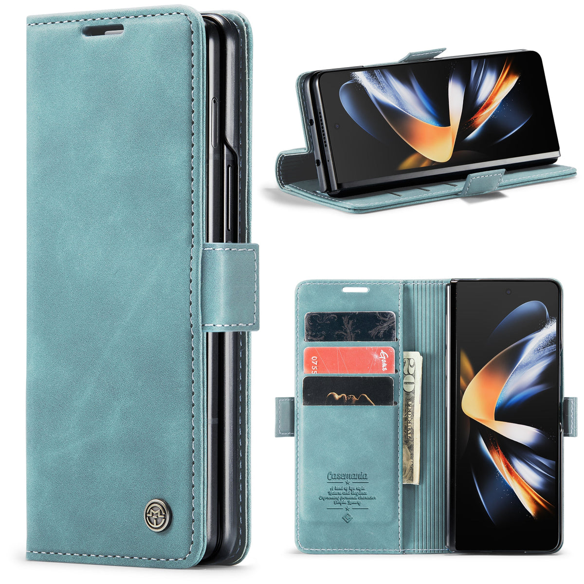 Samsung Galaxy Z Fold 7 Hoesje - Aqua Blue - Dunne Bookcase