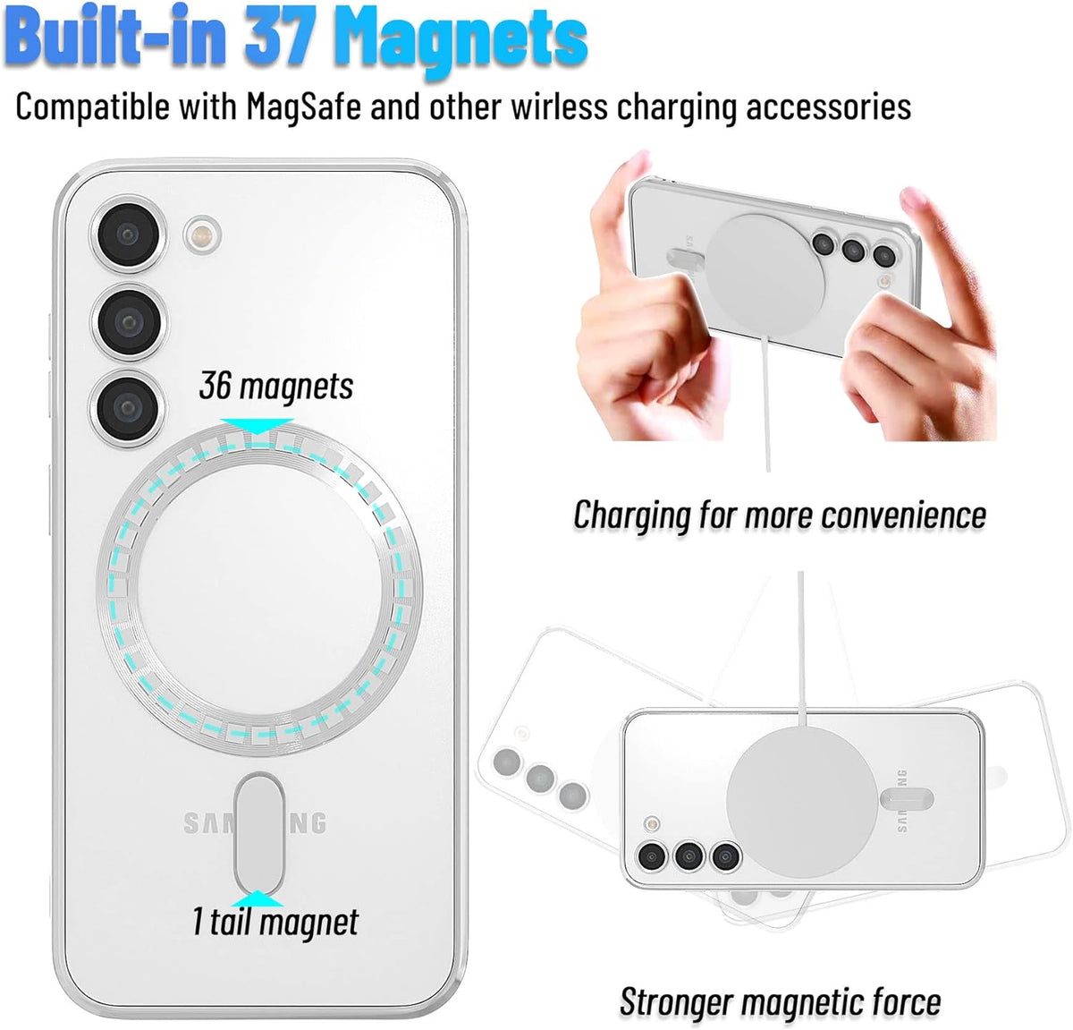 Samsung Galaxy S23 FE Hoesje - Zilver - Siliconen MagSafe Back Cover