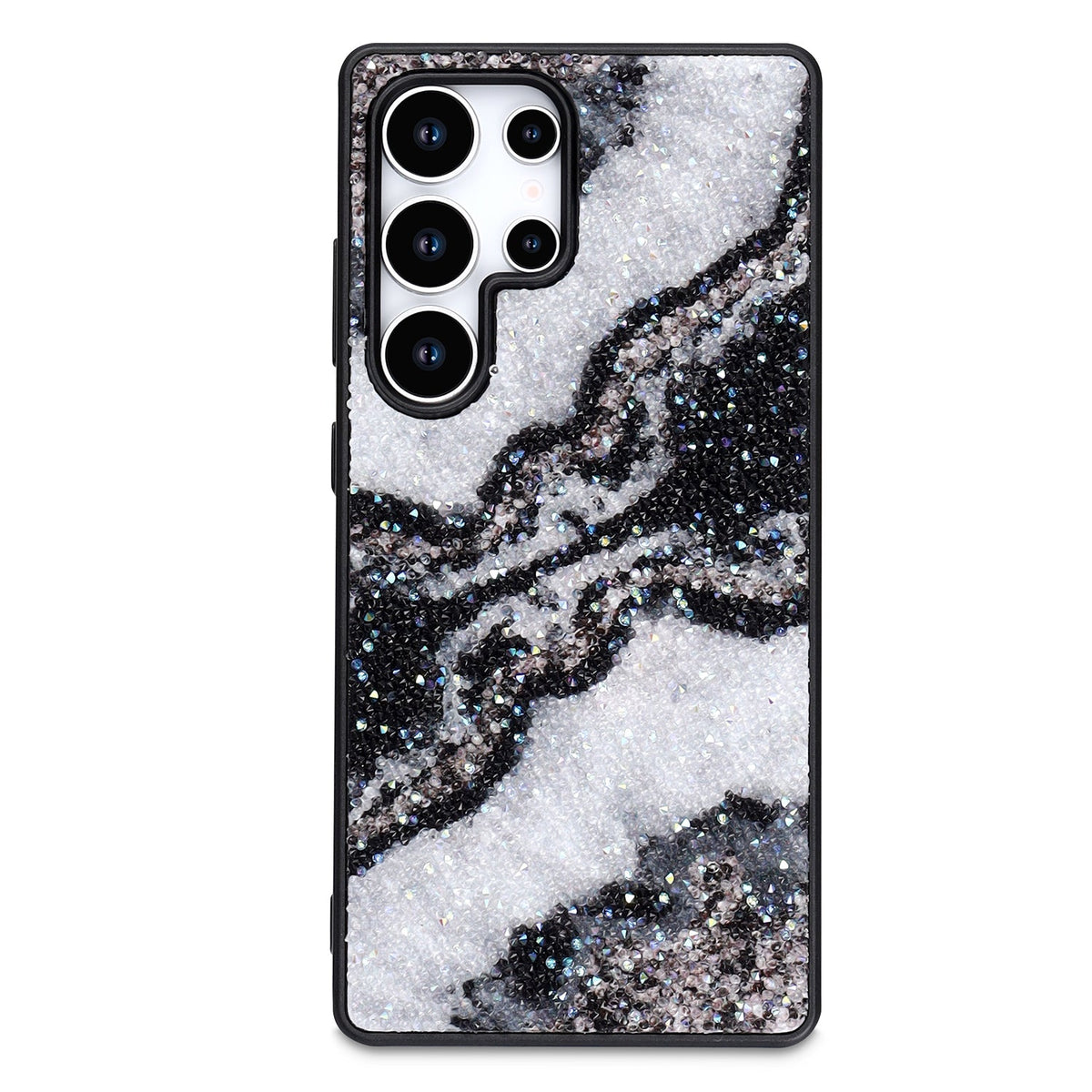 Samsung Galaxy S23 Ultra Case - Black - Diamond Marble Glitter Back Cover