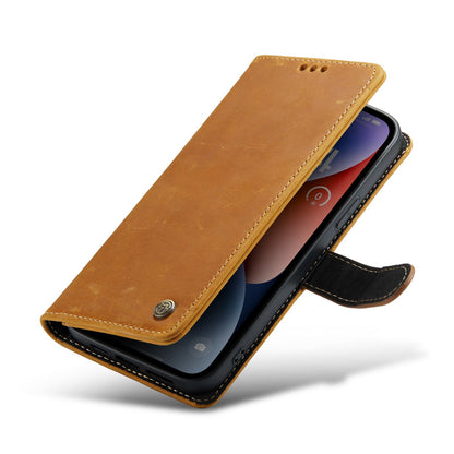 iPhone 14 Plus Hoesje - Bruin - Echt Leren Bookcase