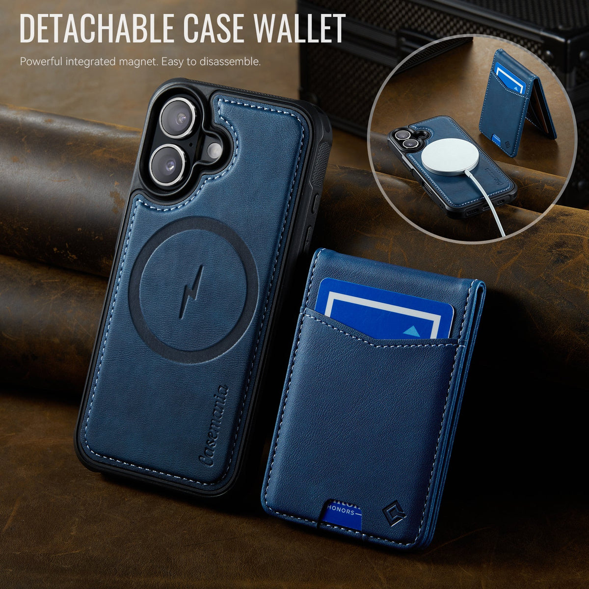 Apple iPhone 16 Hülle - Navy Blue - MagSafe-Backcover mit Kartenfach