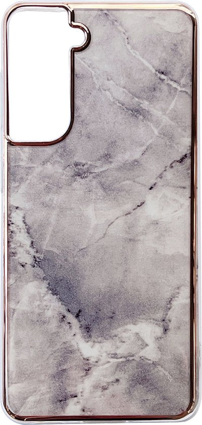 Samsung Galaxy S21 FE Hoesje - Steen - Siliconen Marmer Back Cover