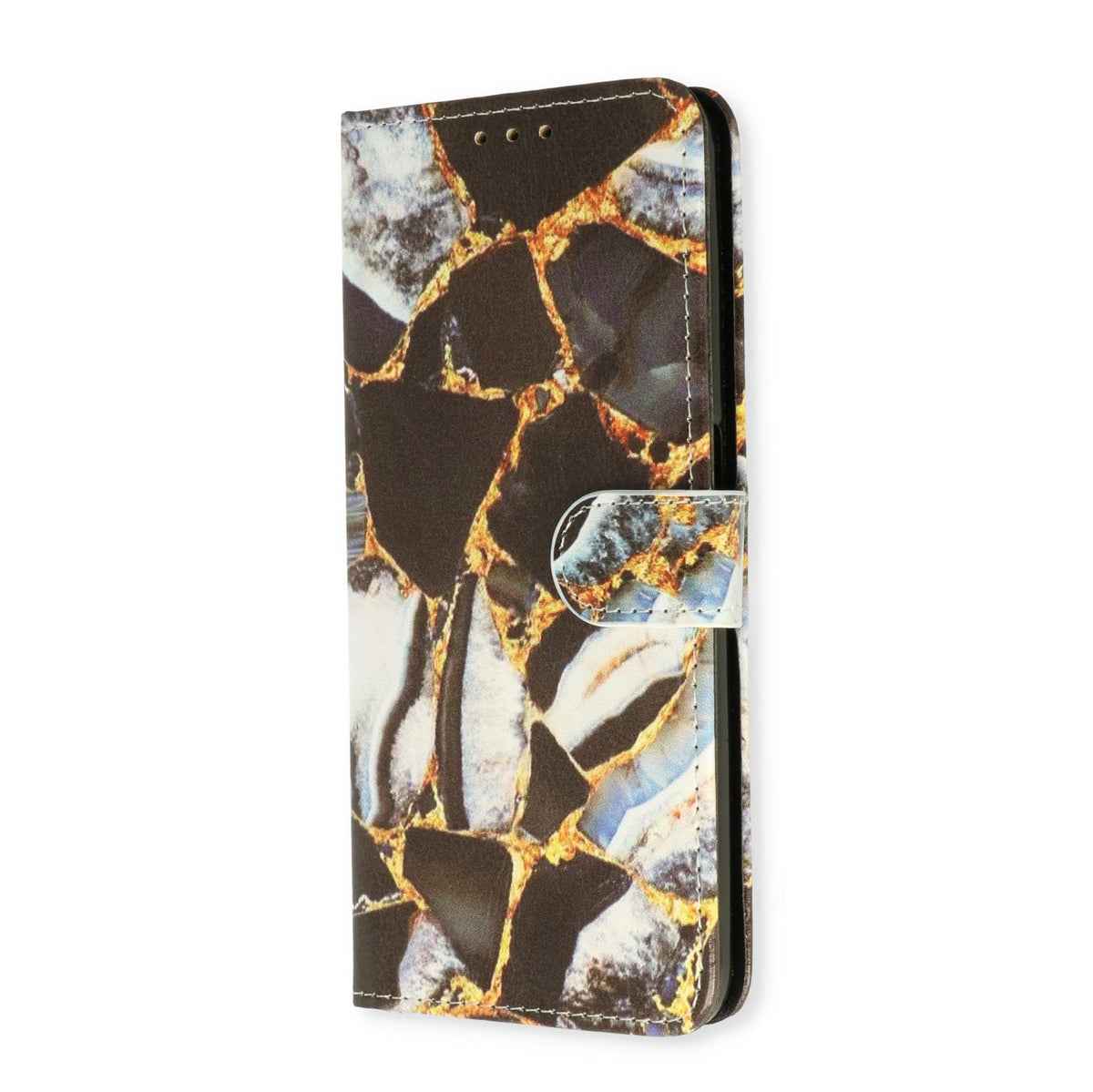 Samsung Galaxy S24 Hoesje - Marmer Zwart - Portemonnee Bookcase