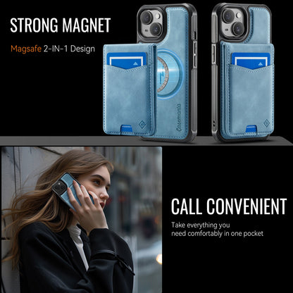 Apple iPhone 14 Hoesje - Aqua Blue - MagSafe Back Cover met Pasjeshouder